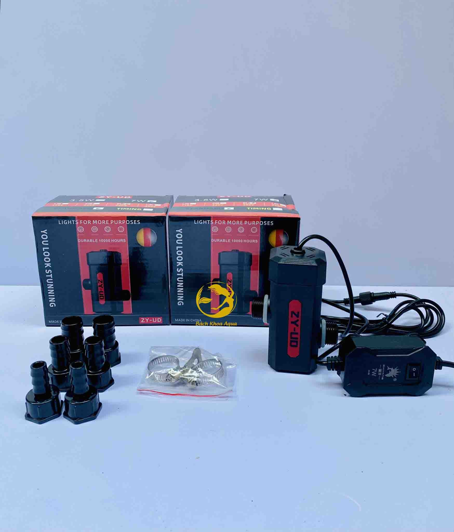 Đèn UV ZY-UD 7W khử khuẩn siệt rêu tảo cho bể cá